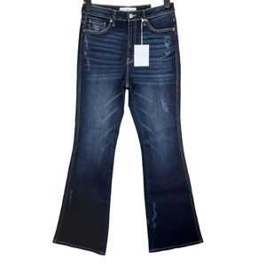 KANCAN Estilo High Rise Bell Bottom Flare Stretch Jeans 9 / 28 Dark Wash